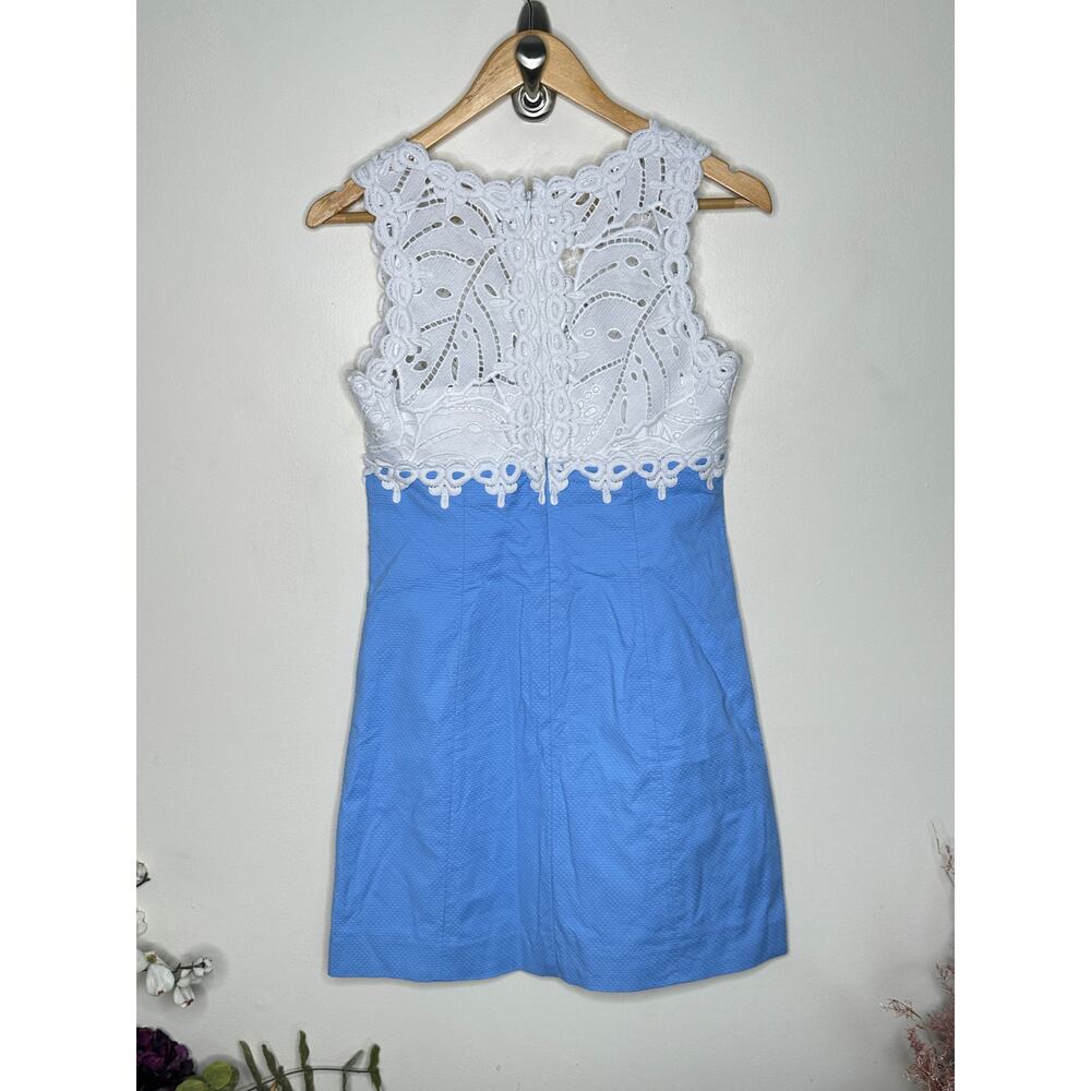 LILLY PULITZER Sandi Stretch Shift Dress Periwinkle Blue Sz 0 $248 {3R7} - Picture 4 of 7